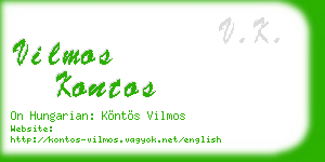 vilmos kontos business card